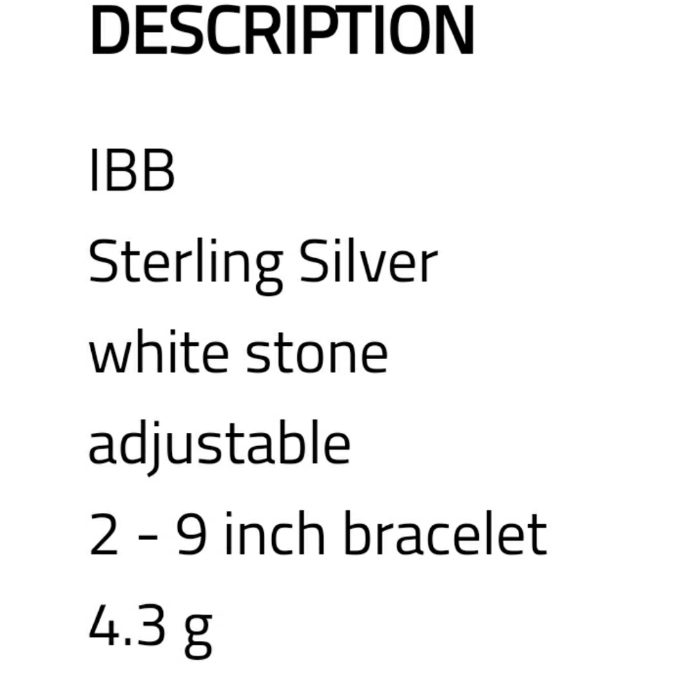 Ibb Signed Solid .925 Cz Adjustable Bolo Tennis B… - image 3